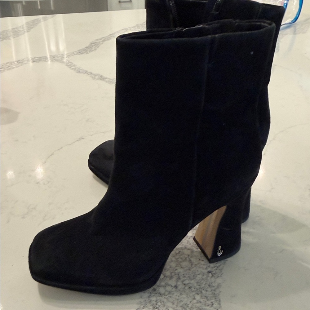Black Suede Ankle Boots - Women